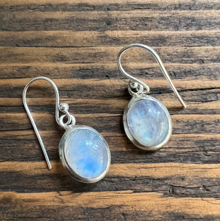 Classic Moonstone Oval Sterling Silver Earrings