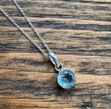 Tiny Faceted Aquamarine Pendant Necklace