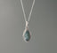 Sterling Silver Almond Aquamarine Necklace by Springwaves