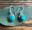 Classic Oval Silver Turquoise Drop Earrings by Springwaves