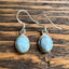 Larimar Sterling Silver Earrings - Larimar Blue Mineral Stone by Springwaves