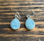 Silver & Aquamarine Minimalist Teardrop Earrings by Springwaves