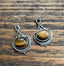 Ornate Tiger Eye Sterling Silver Drop Earrings by Springwaves