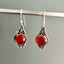Delicate Ornate Silver Carnelian Drop Earrings by Springwaves