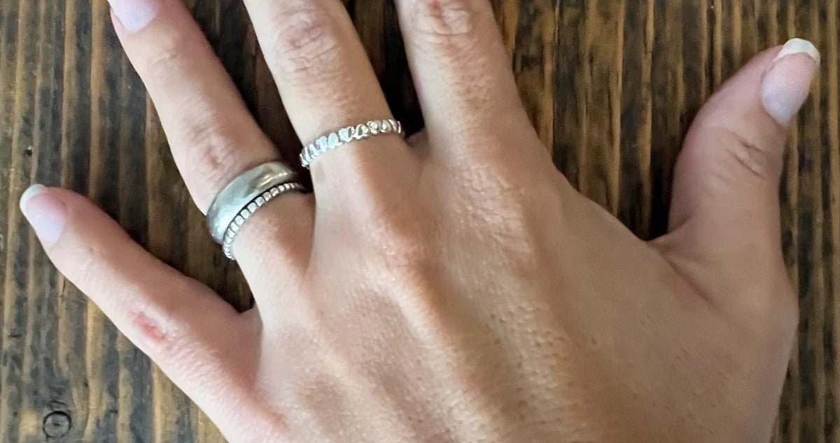 Love Heart Sterling Silver Stacking Band Ring by Springwaves