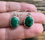 Classic Oval Silver Malachite Drop Earrings by Springwaves