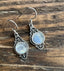 Delicate Ornate Silver Rainbow Moonstone Drop Earrings by Springwaves