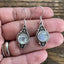 Delicate Ornate Silver Rainbow Moonstone Drop Earrings by Springwaves
