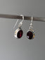 Classic Oval Silver Deep Garnet Drop Earrings by Springwaves