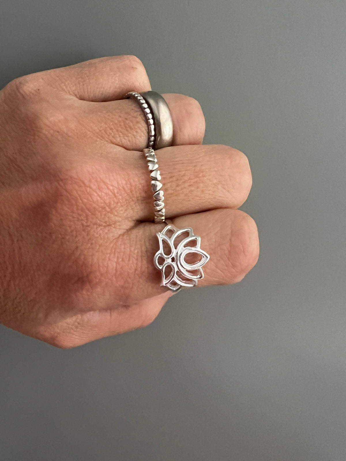 Sterling Silver Lotus Flower Ring