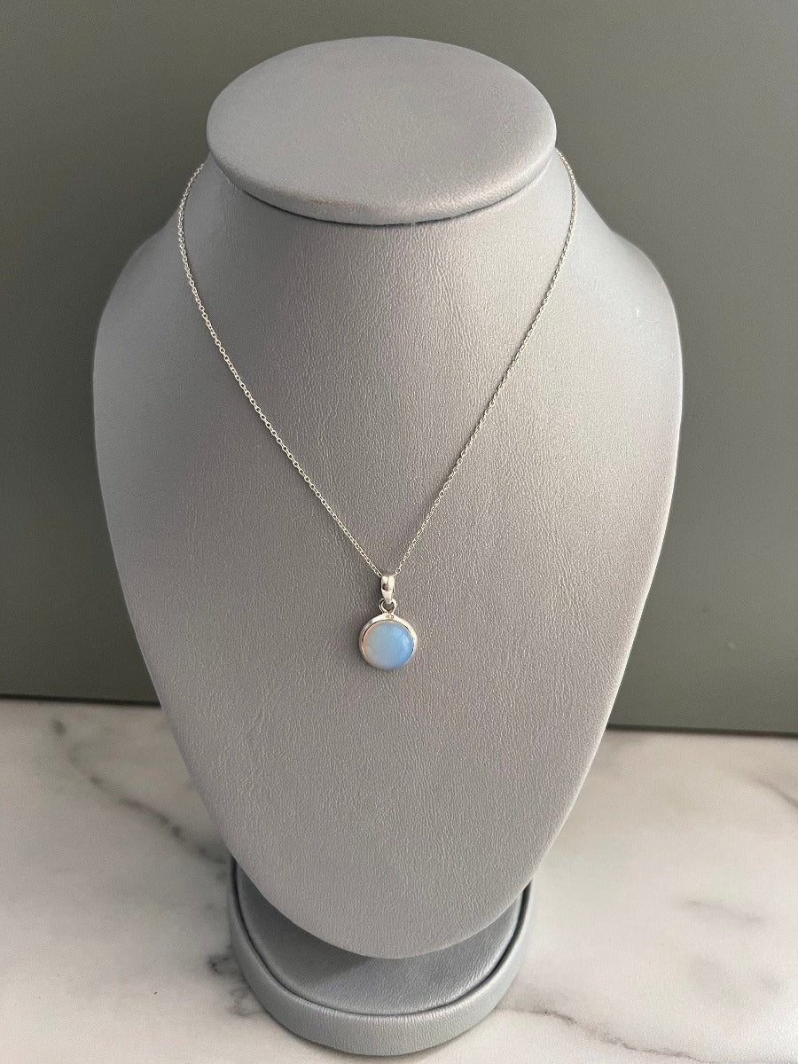Opalite Minimalist Round Necklace by Springwaves