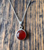 Minimalist Round Carnelian Sterling Silver Necklace by Springwaves
