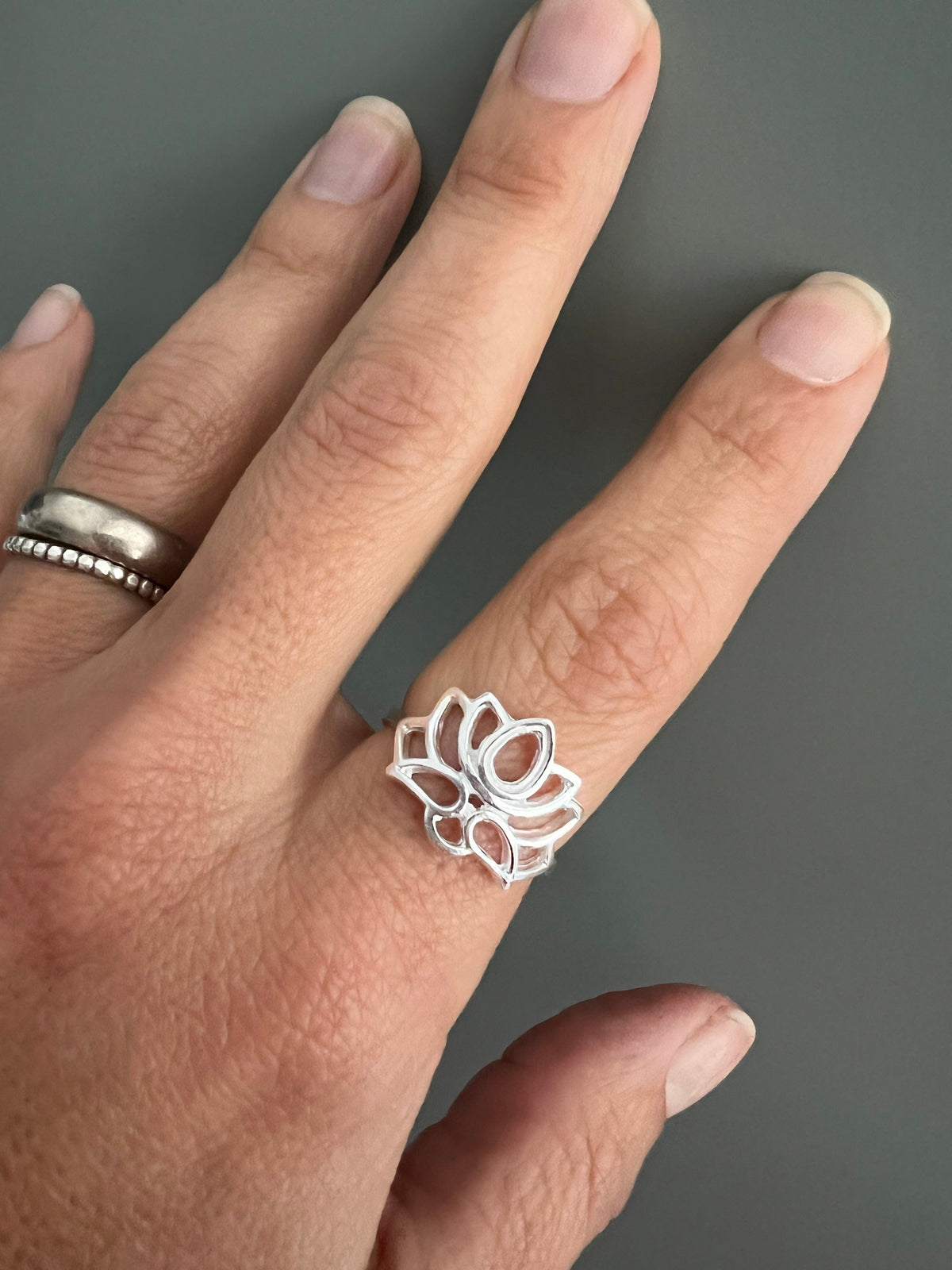 Sterling Silver Lotus Flower Ring