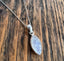Delicate Marquis Rainbow Moonstone Sterling Silver Necklace by Springwaves