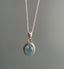 Aquamarine Oval Bohemian Silver Necklace by Springwaves
