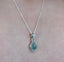 Dainty Teardrop Aquamarine Silver Necklace by Springwaves