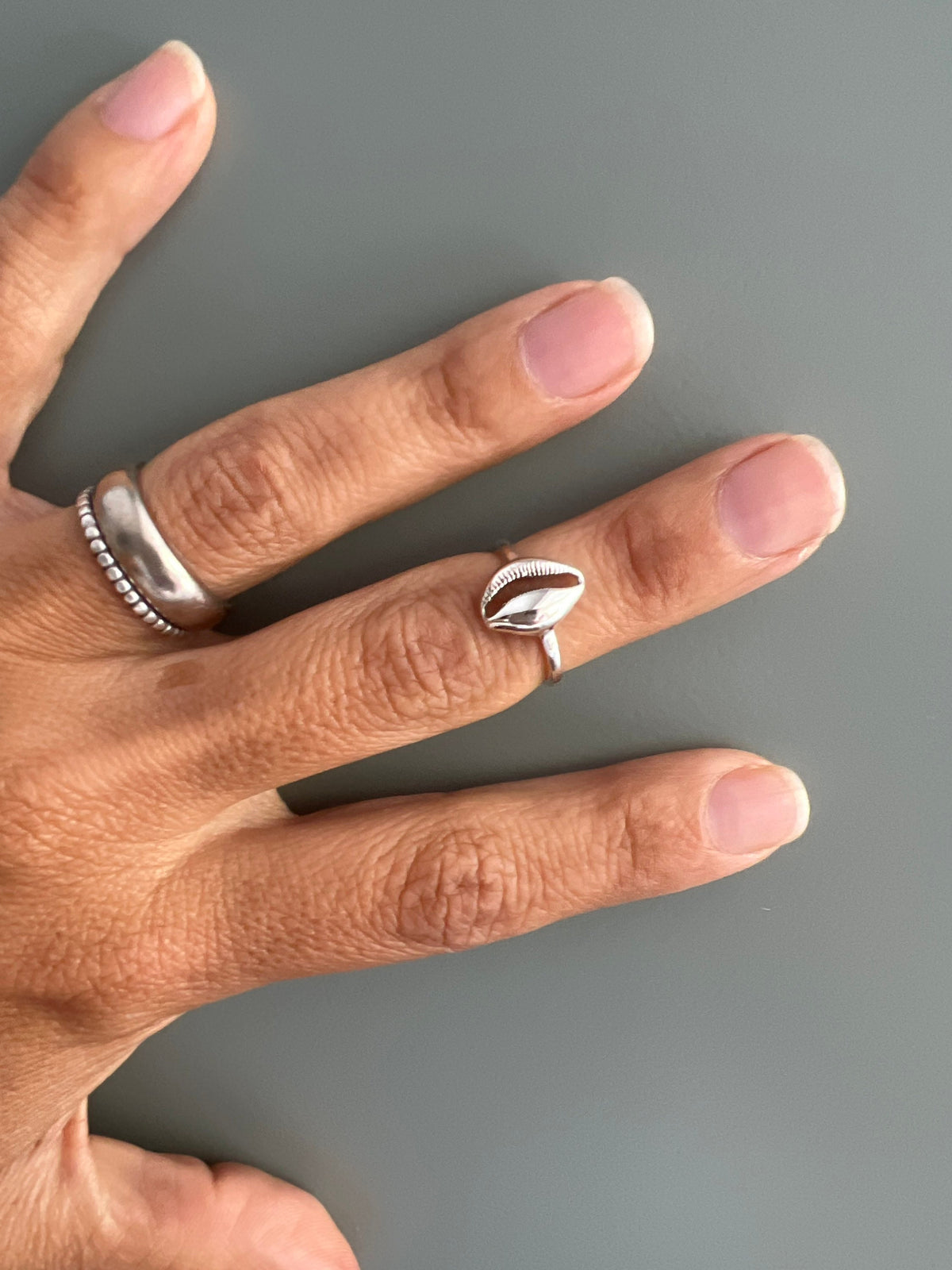 Sterling Silver Cowrie Shell Ring