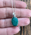 Emerald & Sterling Silver Faceted Oval Necklace by Springwaves