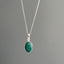 Emerald & Sterling Silver Faceted Oval Necklace by Springwaves