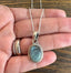 Aquamarine Oval Bohemian Silver Necklace by Springwaves