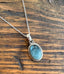 Aquamarine Oval Bohemian Silver Necklace by Springwaves