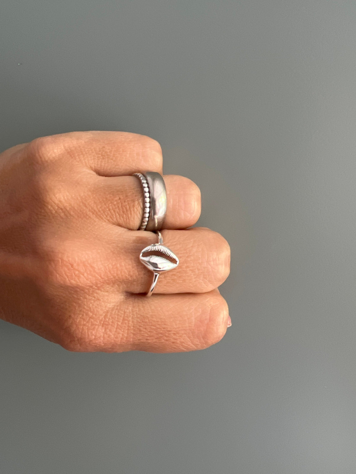 Sterling Silver Cowrie Shell Ring