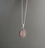 Sterling Silver Oval Starburst Rose Quartz Necklace by Springwaves
