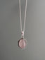 Sterling Silver Oval Starburst Rose Quartz Necklace by Springwaves