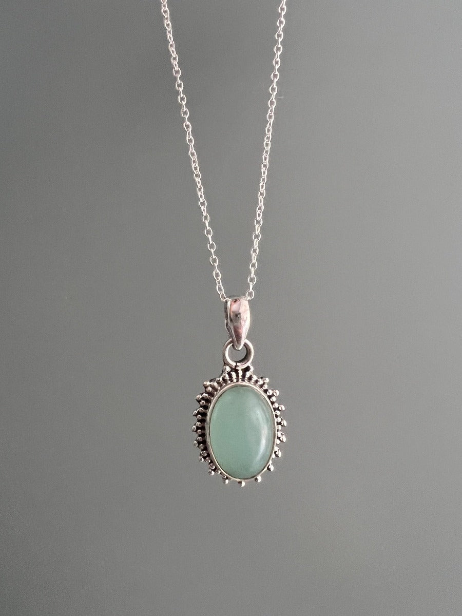 Chalcedony Boho Flower Necklace - Aqua or Blue by Springwaves