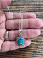 Sterling Silver Oval Starburst Turquoise Necklace by Springwaves