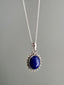 Sterling Silver Oval Starburst Lapis Lazuli Necklace by Springwaves