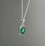Sterling Silver Oval Starburst Green Onyx Necklace by Springwaves