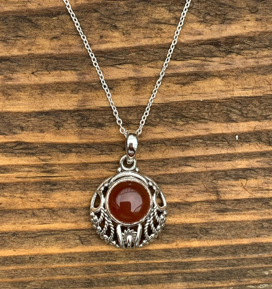 Art Nouveau Carnelian Pendant Necklace by Springwaves
