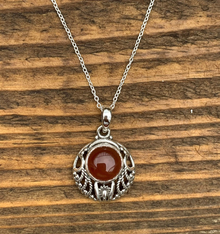 Art Nouveau Carnelian Pendant Necklace