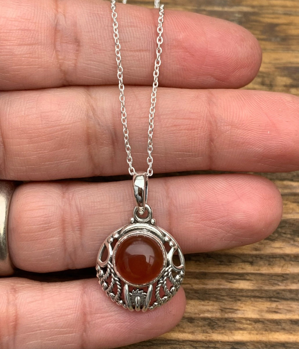 Art Nouveau Carnelian Pendant Necklace by Springwaves