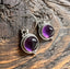 Amethyst Silver Circle Drop Earrings by Springwaves