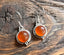 Carnelian Silver Circle Drop Earrings by Springwaves
