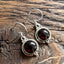 Garnet Silver Circle Drop Earrings by Springwaves