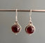 Garnet Silver Circle Drop Earrings by Springwaves