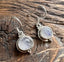 Rainbow Moonstone Silver Circle Drop Earrings by Springwaves