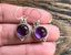 Amethyst Silver Circle Drop Earrings by Springwaves