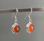 Carnelian Silver Circle Drop Earrings by Springwaves