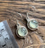 Prehnite Silver Circle Drop Earrings by Springwaves
