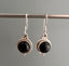 Black Onyx Silver Circle Drop Earrings by Springwaves