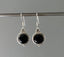 Black Onyx Silver Circle Drop Earrings by Springwaves