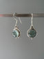 Aquamarine Silver Circle Drop Earrings by Springwaves