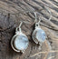 Rainbow Moonstone Silver Circle Drop Earrings by Springwaves