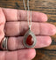 Decorative Faceted Carnelian Teardrop Necklace by Springwaves