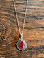 Decorative Faceted Ruby Teardrop Necklace by Springwaves