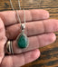 Boho Faceted Emerald Teardrop Necklace by Springwaves